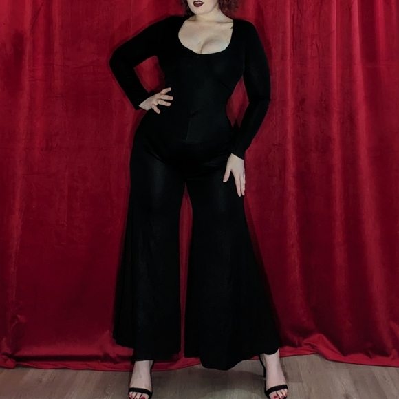 Vintage 1970’s black jumpsuit M ring alee veeo main image 1